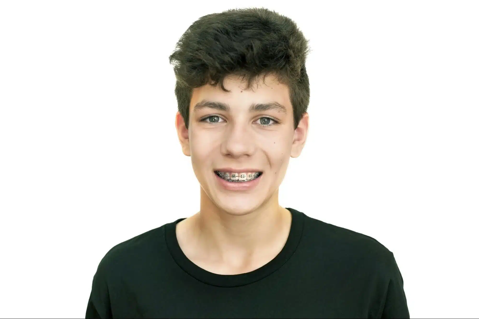 teen patient smiling with braces near Bedford NY