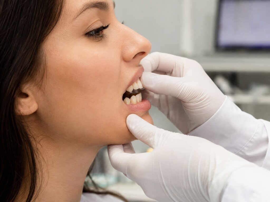 Can Braces Fix An Overbite? Everything You Need To Know Orthodontist Evaluating An Overbite Before Braces Treatment